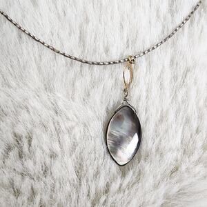 Peyote Bird Sterling Silver Mother of Pearl Teardrop Necklace Santa Fe NEW